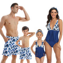 Family Matching Swimsuit Outfits 2021 New Summer Man Beach Short Ladies Girls Swimsuit Boys Swim Shorts Mom and Daughter Clothes 2024 - buy cheap