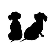 Personalized Dachshund Puppy Applique Pvc Car Sticker SUV Truck Marine Bumper Home Wall Sticker Black/white, 12cm*10cm 2024 - buy cheap