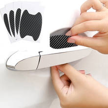4pcs/lot car carbon fiber door handle anti-scratch sticker for Skoda Octavia Fabia Rapid Superb Yeti Roomster 2024 - buy cheap
