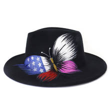 Фетровая шляпа-федора для мужчин и женщин, с плоскими широкими полями, яркая, 2021 2024 - купить недорого