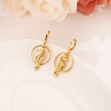 Cute seahorse Love Animal dangle Earrings for Women gold color Africa heartJewelry Bijoux DIY charms kids  gilrs earrings gifts 2024 - buy cheap