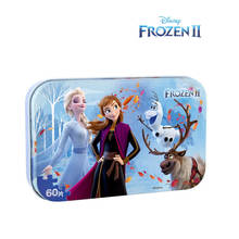 Disney Frozen 2 Iron Box Wooden Puzzle Toy 60 Piece Plane Puzzle New Ice Snow Romance Puzzle 2024 - buy cheap