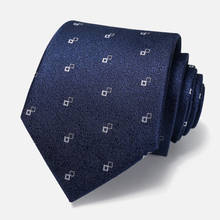 Gravata social masculina de alta qualidade, nova moda formal, azul marinho, 8cm de largura, gravata para festa, trabalho, casamento, caixa de presente, 2021 2024 - compre barato