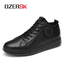 Ozersk marca botas masculinas outono inverno quente couro genuíno rendas até botas homens botas causais calçados masculinos moda tornozelo sapatos 2024 - compre barato