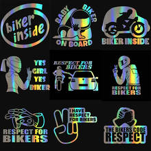 HungMieh Respect for Bikers Car Sticker Vinyl Reflective Funny Stickers on Auto 3D Motorcycle Stickers and Decals Car Styling 2024 - buy cheap