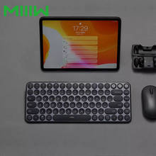 Miiiw-mini teclado com bluetooth, sistema de teclado 2.4ghz sem fio, usb, modo duplo, 85 teclas, multisistema de teclado de metal, para escritório, computador, tablet, laptop 2024 - compre barato