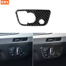 For Audi Q7 SQ7 4M 2016 2017 2018 2019 Carbon Fiber Stickers Dashboard Headlight Switch Button Frame Interior Car Accessories 2024 - buy cheap