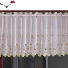 Embroidered Floral Short Curtains For Kitchen Valance Pelmet Voile Curtains for Living Room Bedroom Door Window Blinds 2024 - buy cheap