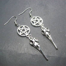 Inverted Pentagram Crow Skull Earrings Gothic Witchy Church Occult Creative Pagan Wicca Satanic Fashion Jewellery Gift New 2021 2024 - buy cheap