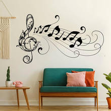 Large Music Note Wall Decal Music Flower Vinyl Wall Sticker Music Classroom Kids Room Decoration Removable Art Wallpaper X540 2024 - buy cheap