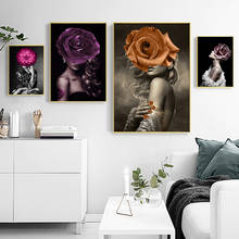 Woman Pictures Canvas Painting Wall Art Print Poster Decorative Painting Nordic Wedding Flowers Girls Beauty Home Decoration 2024 - buy cheap