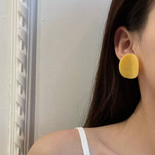 Fashion Jewelry Yellow Earrings Hot Selling Popular Style Geometric Oval Big Acrylic Earrings For Girl Women Gifts 2024 - buy cheap