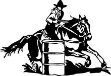 Виниловая наклейка для бочонка гоночная пастушка девушка лошади Родео окно автомобиля грузовик 2024 - купить недорого