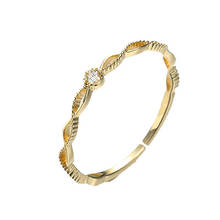 De giro ajustable oro/Color plata 925 cúbica de plata esterlina circonita compromiso de boda anillo para mujer niñas joyería fina YRI214 2024 - compra barato