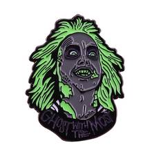 Ghost With The Most Enamel Pin Terrifying Evil Brooch Creepy movie themed Badge Horror Halloween Decor 2024 - buy cheap