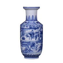 Jingdezhen-jarrón de porcelana azul y blanca antigua, cerámica, arreglo de flores 2024 - compra barato