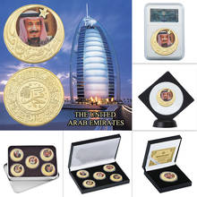 WR лидер Дубай ОАЭ позолоченные Коллекционные монеты, оригинальный набор монет с держателем монет, подарочный набор с медалью, Прямая поставка 2024 - купить недорого