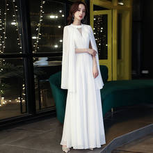 White O-Neck Evening Dress Empire Full Sleeves Zipper Back Pleat A-Line New Floor-Length Fashion Woman Formal Party Gowns A839 2024 - купить недорого