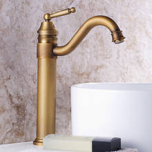 Vidric Basin Faucets Antique Brass Faucet Bathroom With Single Handle Vintage Deck Mount Torneiras Hot Cold Bath Mixer Water Tap 2024 - buy cheap