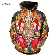 Толстовки с капюшоном Lord Ganesha, осенне-зимний спортивный костюм с капюшоном, с принтом 3D, индуистский слон, Бог мудрости, Мужская/Женская толстовка в стиле хип-хоп, худи 2024 - купить недорого