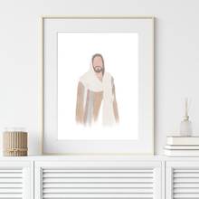 Pintura de arte de jesus em tela, retrato minimalista, presente cristão, aquarela, arte de jesus, decoração 2024 - compre barato