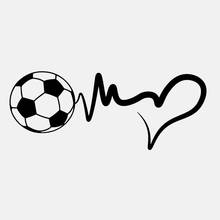 Dawasaru Funny Car Stickers Fashion Sports Soccer Ball Heartbeat Decals Sunscreen Laptop Suitcase Auto Accessories PVC,16cm*6cm 2024 - buy cheap