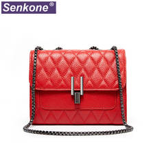 Famous Brand Women Bag Lattice Genuine Cowhide Leather Shoulder Bag Girls Small Messenger Bag High Quality Ladies Chains Bags 2024 - buy cheap