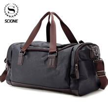 Scione 2020 Casual Travel Duffel Bag PU Leather Men Handbags Big Large Capacity Travel Bags Black Mens Messenger Bag 2024 - buy cheap