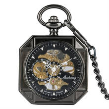 Transparent Glass Retro Mechanical Hand Winding Pocket Watch Manual Mechanism Pendant Antique Watch Gifts Men Women 2023 - buy cheap