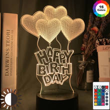 Luz noturna em led com balão de ar, muda de cor, luz noturna para meninas, decoração de quarto de bebês, presente de aniversário, lâmpada de mesa 3d 2024 - compre barato