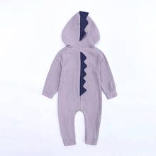 Bebê da menina do menino 3d dinossauro traje sólido macacão quente primavera outono algodão macacão roupas macacão bebê 2024 - compre barato