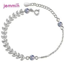New Models Fashion Charm Bracelet For Women Girls Genuine 925 Sterling Silver Leaves Shape Hand Chain Bracelet Jewelry Gift 2024 - buy cheap