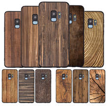 Funda de silicona suave con textura de madera para Samsung Galaxy, protector de silicona suave con textura de madera, color negro, para Samsung Galaxy S20, S10, S9, S8 Plus, Lite NOTE 10, 9, 8, S7 EDGE 2024 - compra barato