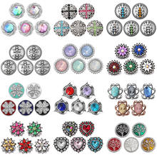 6pcs/lot 2020 New Snap Button Jewelry Mixed Metal 18mm Snap Button with Rhinestone Buttons for 20mm 18mm Snap Bracelets Bangles 2024 - buy cheap