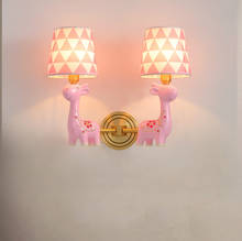 Luminária de parede led para quarto infantil, luminária de cabeceira com desenho animado e girafa, proteção para os olhos 2024 - compre barato