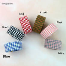 Kewgarden DIY Hair Bow tie Accessories Handmade Tape Houndstooth Fabric Layering Cloth Ribbon 1.5" 1" 10mm 25mm 40mm 8 Meters 2024 - buy cheap