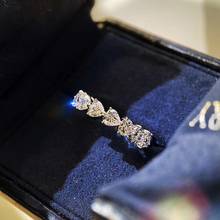 Вечность Кольца 925 серебро сердце 4 мм ааааа Cz Камень Обручальное кольцо кольца для мужчин и женщин вечерние ювелирные изделия 2024 - купить недорого