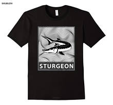 Sturgeon Fish Fisherman T Shirt - Art   Modern Design Print T-Shirts Men Summer Style Fashion Top Tee Casual Printed Tee 2024 - buy cheap