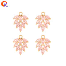 Diseño de Cordial 40 piezas 13*16MM fabricación de joyas/colgante/accesorios de pendientes/accesorios de joyería/hecho a mano/dijes de CZ rosa/conectores DIY 2024 - compra barato