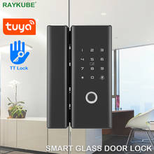 Fechadura da porta de vidro inteligente suporte tt lock/tuya telefone app senha impressão digital controle remoto keyless escritório comparecimento acesso 2024 - compre barato