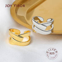 Anillos ajustables geométricos entrelazados para mujer, de Plata de Ley 925 de alta calidad, joyería al por mayor 2024 - compra barato