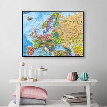 Retro Map of Europe-Political Distribution 59x42cm Russian Map Canvas Wall Sticker Decorative Posters and Prints Travel Gift 2024 - buy cheap