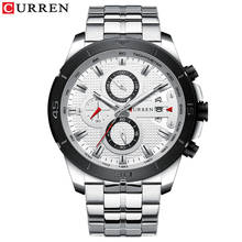 CURREN Top Luxury Brand Stainless-Steel Sports Watches Men Chronograph Sport Wristwatches Fashion Casual Date Quartz Male Clock 2024 - buy cheap
