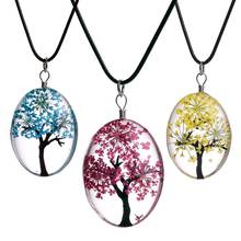  Tree Of Life Glass Ball Necklace Magic Life Tree Dried Flowers Rope Chain Creative Pendants Handmade Plant Women Jewelry 2024 - buy cheap