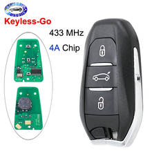 Умный дистанционный ключ Keyless-Go 3B 433 МГц 4A чип для Citroen C4 C4L для Peugeot 208 308 508 3008 5008 с аварийным ключом HU83 2024 - купить недорого