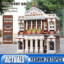 Molde de brinquedo king 16032, brinquedo de construção, moc, iluminação de led, concerto, hall, modelo, blocos de construção, presentes de aniversário para crianças 2024 - compre barato