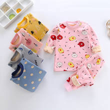 Thickened Children Thermal Underwear Set Fashion Cartoon Animal Plus Velvet Clothes Suit Boy Winter Warm Pajama Pijama Termicos 2024 - buy cheap