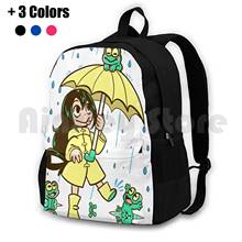 Mochila de senderismo al aire libre para chica, bolsa deportiva de escalada Asui Tsuyu Froppy, Anime Boku Hero Academia de Manga My 2024 - compra barato