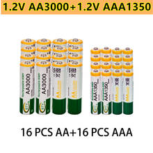2021 novo 1.2 v aa 3000mah ni-mh baterias recarregáveis + aaa bateria 1350 mah rechageable bateria ni-mh 1.2 v aaa bateria 2024 - compre barato