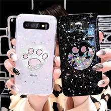 Flash glitter Quicksand stars footprints Cover Case For Samsung Galaxy S7 Edge S8 S9 S10 Plus Note 8 9 10 transparent soft case 2024 - buy cheap